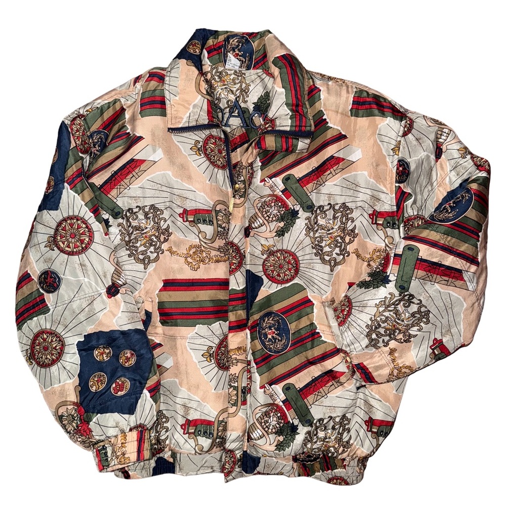 💙💖 Vintage‎ Coaco Nautical Patterned Silk Jacket